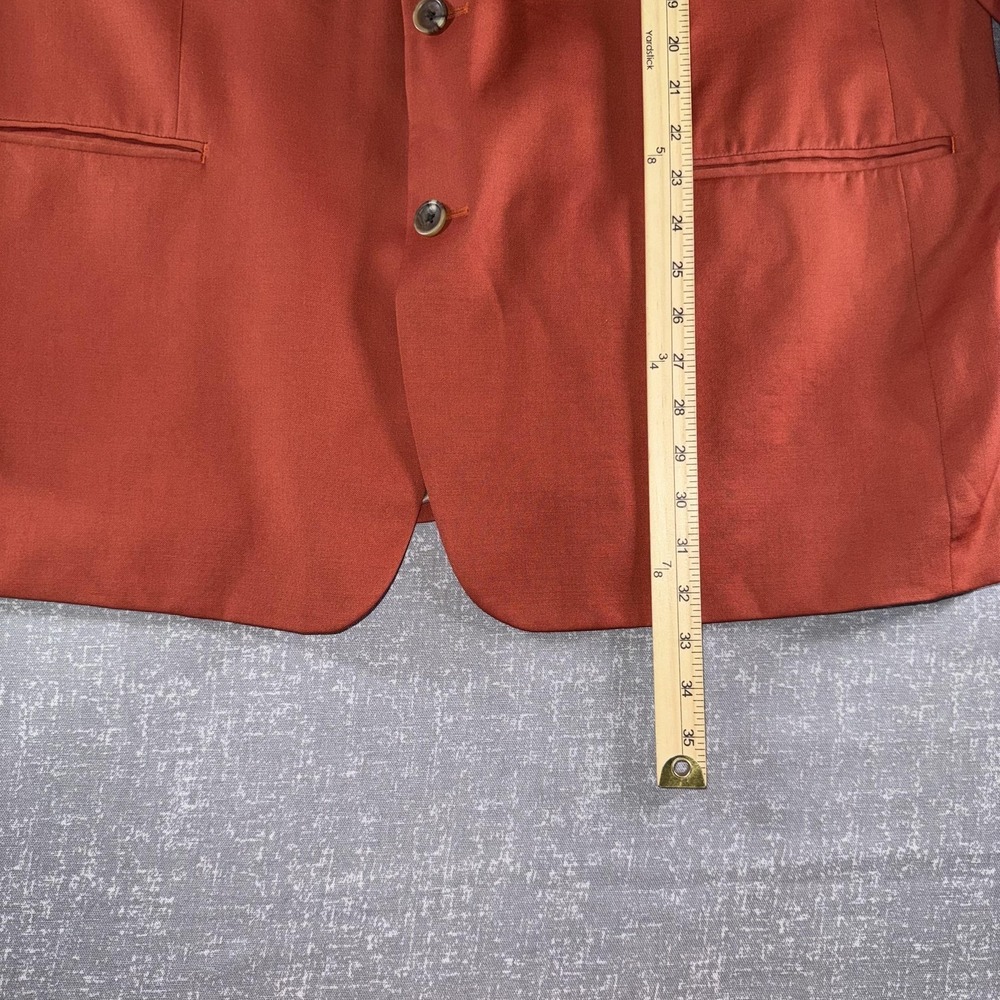 Turnbury Blazer Mens 50R Orange Wool Blend Two Button Sport Coat Jacket - Picture 5 of 11